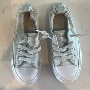 Converse all star shoreline little girls 13 silver
